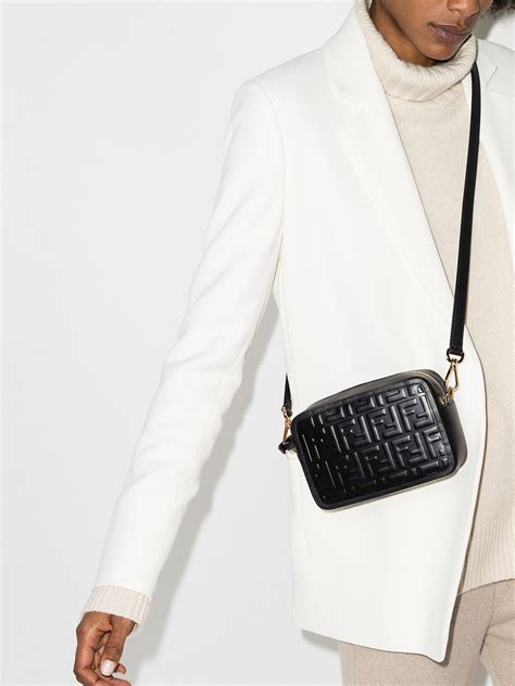 fendi camera crossbody bag|Fendi logo embossed camera bag.